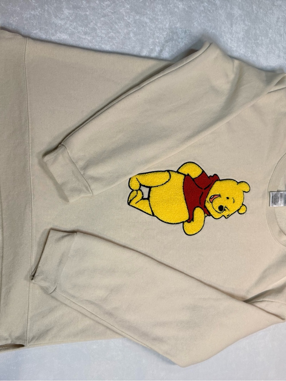 Disney Winnie the Pooh Embroidered Women Sweater Pullover Ivory